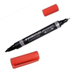 STAEDTLER Lumocolor Duo 0.6/1.5mm Alkoholos marker - Piros (10db/csomag) (348-2) (348-2)