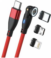 RealPower Magnetic cable 100 Watt, 1m, rot mit Adaptern (439625) (439625)