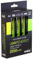 Verico LoopEnergy Li-Ion Akku AA2550, USB-C, 4er Pack retail (1UDBT-A1WEAC-NN) (1UDBT-A1WEAC-NN)