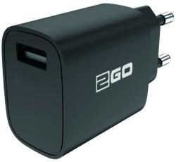 2GO USB-A Hálózati töltő - Fekete (5V / 2, 1A) (797271) (797271)