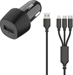 2GO USB KFZ-Ladegerät 3in1 Micro-USB, Lightning, USB-C sw (797258) (797258)