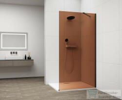 SAPHO ESCA BLACK MATT Walk-in zuhanyfal, falra szerelhető, barna üveg, 1500mm (ES1515-02) (ES1515-02) - furdoszoba-szaniter