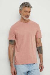 Boss Orange pamut póló fekete, férfi, sima - rózsaszín XL