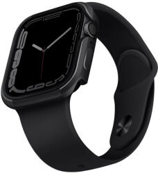 Apple Watch 1-6, SE (44 mm) / Watch 7-8 (45 mm), Fém védőkeret, alumínium, szíj nélkül, Uniq Valencia, fekete - tok-shop