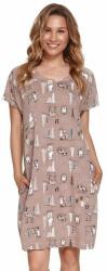 DN Nightwear Mary szoptatós hálóing, barna, erdei állatos, S