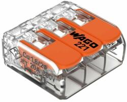 WAGO 221-413 Vezeték összekötő oldható 3P 0, 2-4mm2 50db/csomag