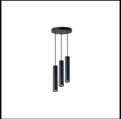 LEDmaster Keon fekete színű függesztett kerek mennyezeti lámpa 3xGU10-es foglalattal (1205)