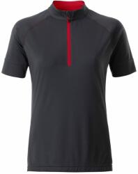 Daiber Tricou de ciclism pentru femei cu fermoar scurt JN513 - Titan / tomato | 2XL (JN513-1752627)