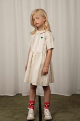 Mini Rodini gyerek ruha vászonkeverékből fehér, mini, harang alakú - fehér 104-110
