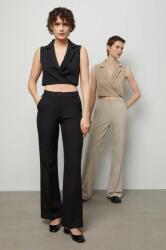 Answear Lab nadrág női, fekete, magas derekú egyenes - fekete XL - answear - 13 785 Ft