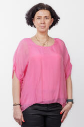 SHOPIKA Bluza fucsia din matase si vascoza Talie unica