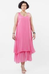 SHOPIKA Rochie lunga A-line, suprapusa, din matase si vascoza, fucsia Talie unica