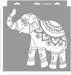 MyWall Indiai elefánt stencil - Festő - 31x35 cm közepes