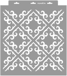 MyWall Diagonal 07 stencil - 3D - 38x42 cm nagy