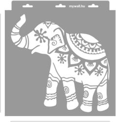MyWall Indiai elefánt stencil - 3D - 31x35 cm közepes