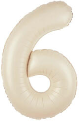 PartyPal Számos lufi 34" 86cm óriás, szám, számjegy 6-os, krém színű (LUFI394700)