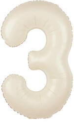 PartyPal Számos lufi 34" 86cm óriás, szám, számjegy 3-as, krém színű (LUFI631744)