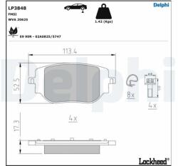 DELPHI set placute frana, frana disc DELPHI LP3848 (LP3848)