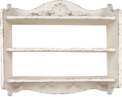 Clayre & Eef Etajera lemn alb vintage 50x19x47 cm (6H2304) - storel
