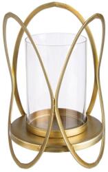 Bizzotto Suport lumanare metal auriu sticla adhira ø 19.5 cm x 39 h (0181676) - storel