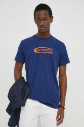 G-Star Raw pamut póló férfi, nyomott mintás - kék M - answear - 13 990 Ft