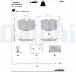 DELPHI set placute frana, frana disc DELPHI LP5069EV (LP5069EV)