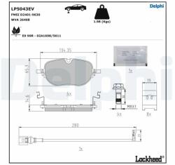 DELPHI set placute frana, frana disc DELPHI LP5043EV (LP5043EV)