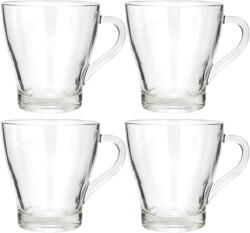 Excellent Houseware Set 4 cesti cafea ceai Excellent Houseware, sticla, 9x9.5 cm, 300 ml, transparent (KO-YE6000420)