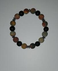  Picasso jáspis-Ónix matt férfi karkötő Méret: 17cm