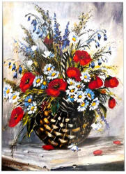 Kit Pictura pe Numere - Vaza cu Flori de câmp