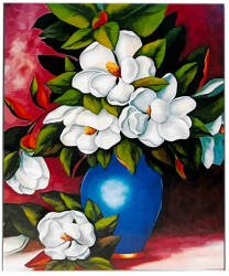 Pictura pe Numere - Vaza cu Flori Albe