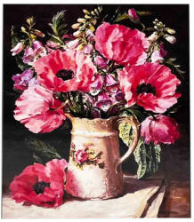  Pictura pe Numere - Vaza cu Flori Rosii Carte de colorat