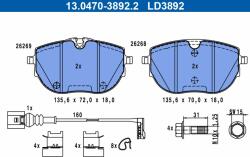 ATE set placute frana, frana disc ATE Ceramic 13.0470-3892.2 (13.0470-3892.2)