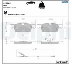 DELPHI set placute frana, frana disc DELPHI LP3862 (LP3862)