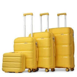 ELLE Miss Lulu London K2092L - Kono Helles Hartschale PP-bőrönd TSA-zár és bőrönd 4er szett klasszikus Kollekció sárga