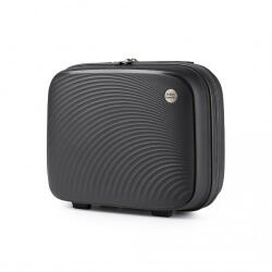 ELLE Miss Lulu London K2393L - BRITISH Traveller könnyű 14 Zoll Polypropylen bőrönd fekete