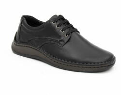 Leofex Pantofi barbati casual piele, LFX 918, negru - 44 EU