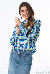 Hermosa Bluza din Satin cu Imprimeu Geometric Lesley - 36