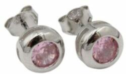 Aczél Ékszerüzlet és Zálogház Új ezüst rózsaszín köves fülbevaló (A2-E1520)