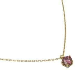 Aczél Ékszerüzlet és Zálogház Új arany nyaklánc rózsaszín Moissanite köves medállal szettben (A2-29119)