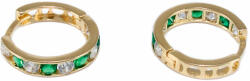 Ékszershop Zöld-fehér köves arany karika fülbevaló (1274904)