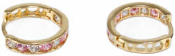 Ékszershop Rózsaszín-fehér köves arany karika fülbevaló (1260746)