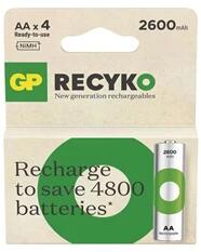 GP Batteries GP ReCyko NiMH Akkumulátor HR6 (AA) 2600mAh 4db (B25274) - bestbyte