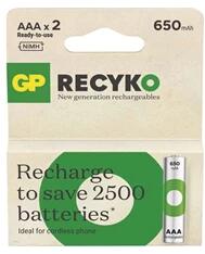GP Batteries GP ReCyko NiMH Akkumulátor HR03 (AAA) 650mAh 2db (B25162)