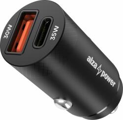 AlzaPower Car Charger M220 USB-A + USB-C Power Delivery 35W - fekete (APW-CC2PD01AB)
