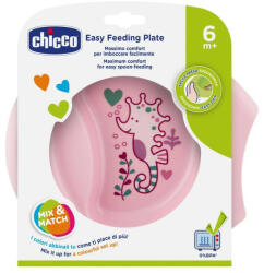Chicco Easy Feeding csúszásmentes tányér rózsaszín