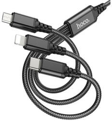 hoco. X76 kábel 8-pin Lightning / MicroUSB / Type-C, fekete - speedshop