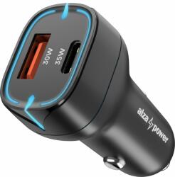 AlzaPower Car Charger P200 USB-A + USB-C Power Delivery 35W - fekete (APW-CC2PD03PB)