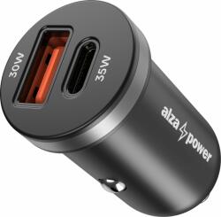 AlzaPower Car Charger P100 USB-A + USB-C Power Delivery 35W - fekete (APW-CC2PD02PB)