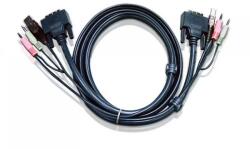 ATEN CABLU KVM ATEN cablu 3 in 1, conector tip USB (T) 3.5 mm Jack (T) x 2 DVI-D (T), 2L-7D05U (timbru verde 0.8 lei) (2L-7D05U)